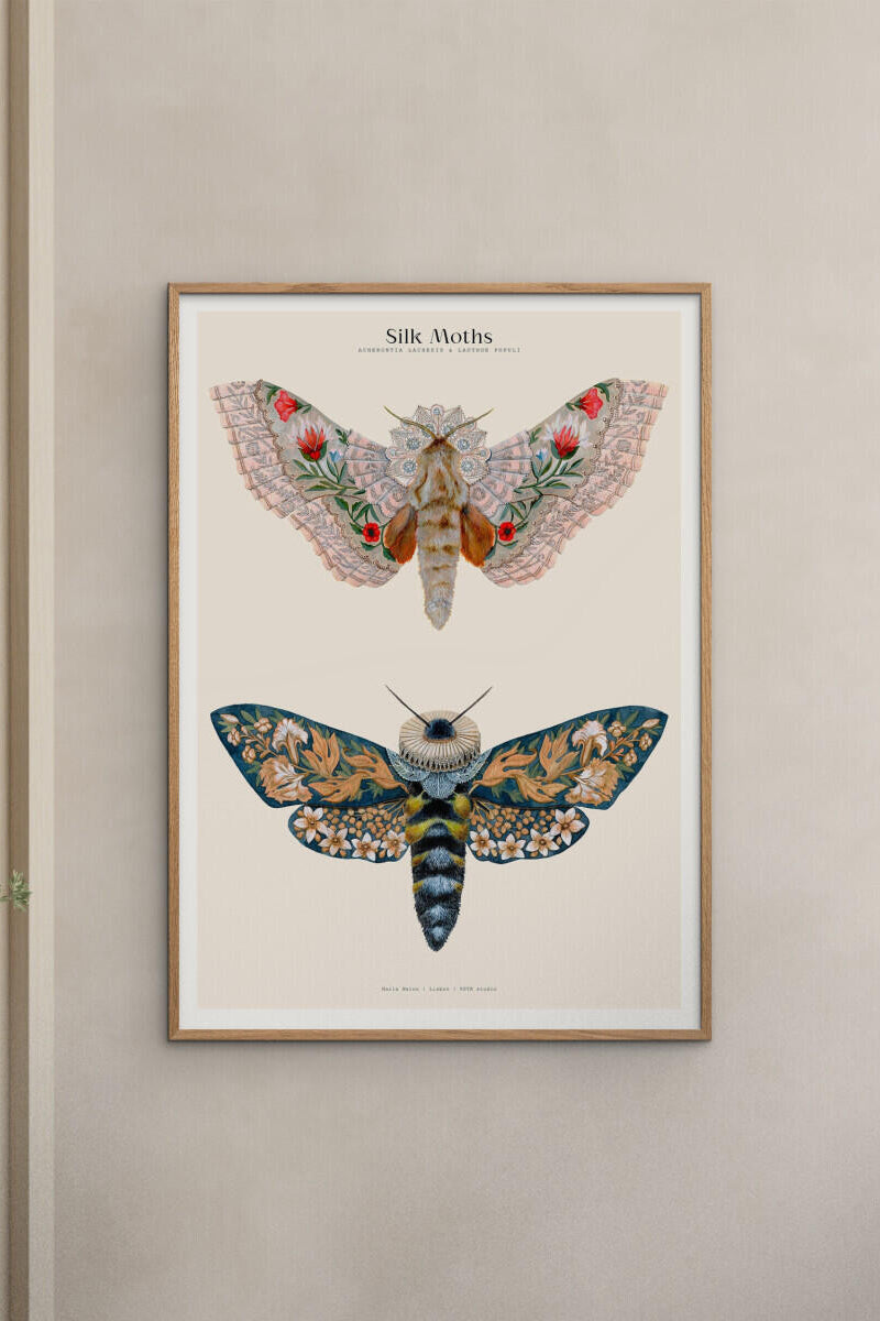 PSTR Studio Matos - W. Morris inspired - Silk Moths no. 03 plakat